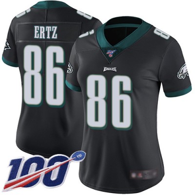 Nike Philadelphia Eagles #86 Zach Ertz Black Alternate Women's Stitched NFL 100th Season Vapor Limited Jersey